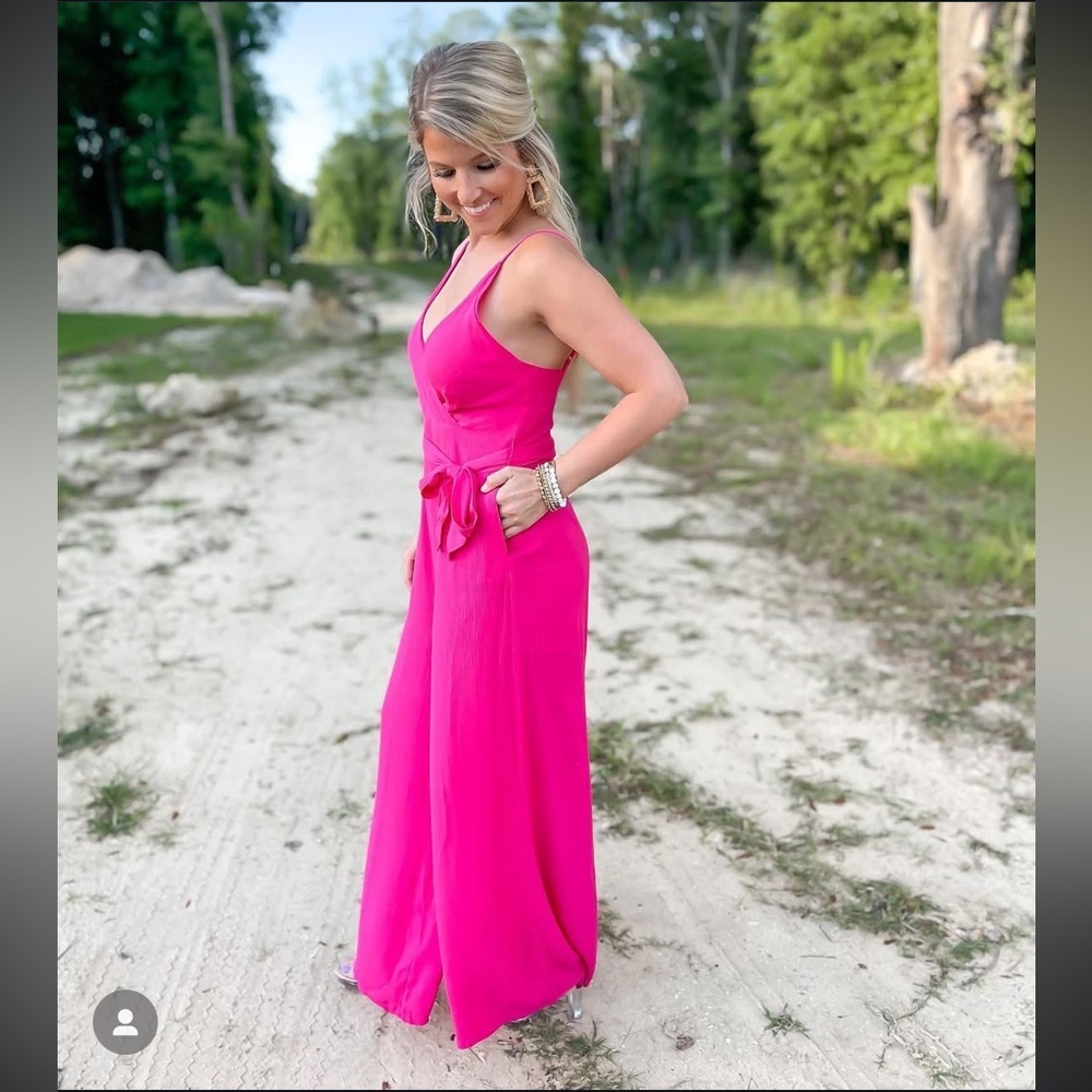 Pink Sleeveless Jumpsuit